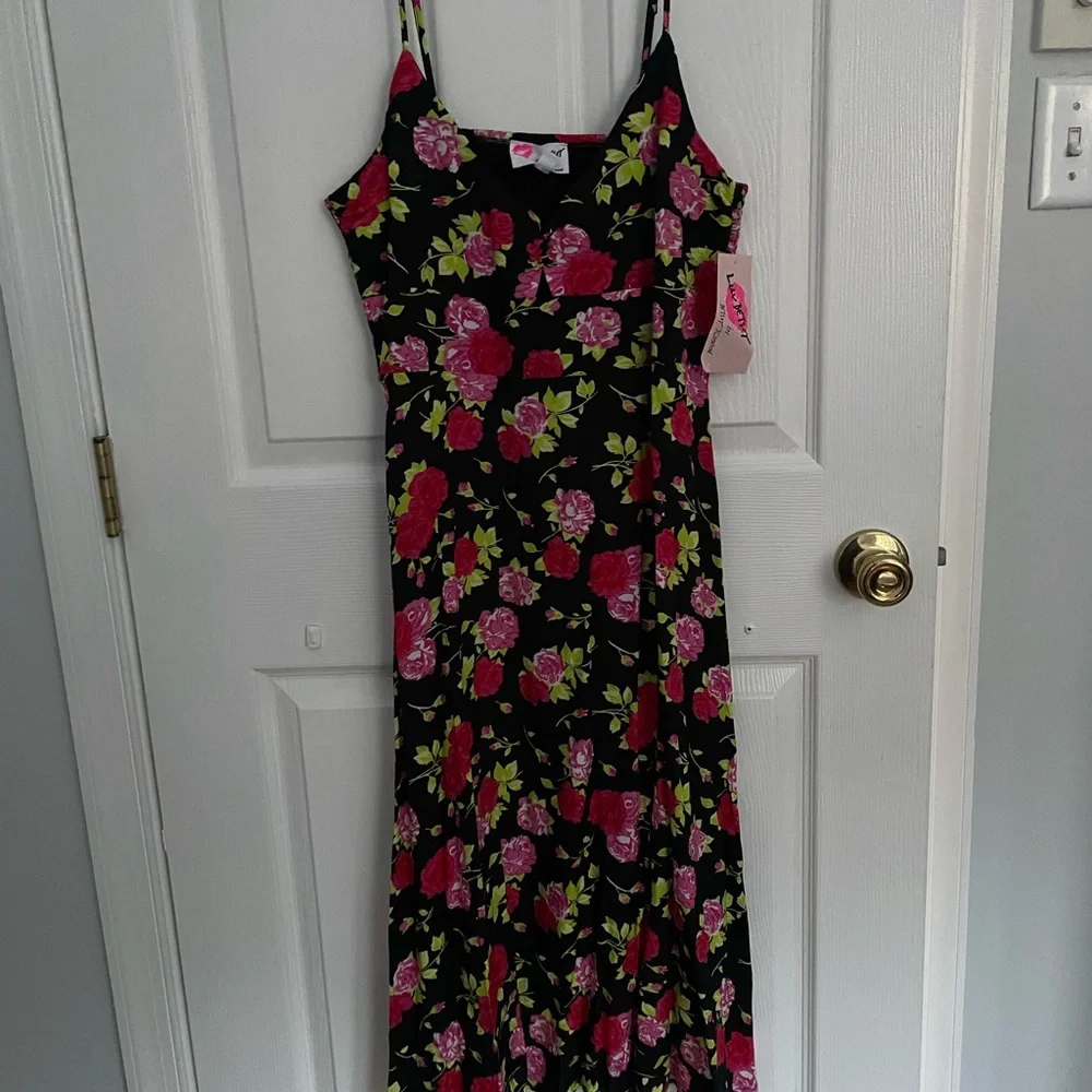 Betsey Johnson Black Floral Midi Dress - Picture 5 of 5